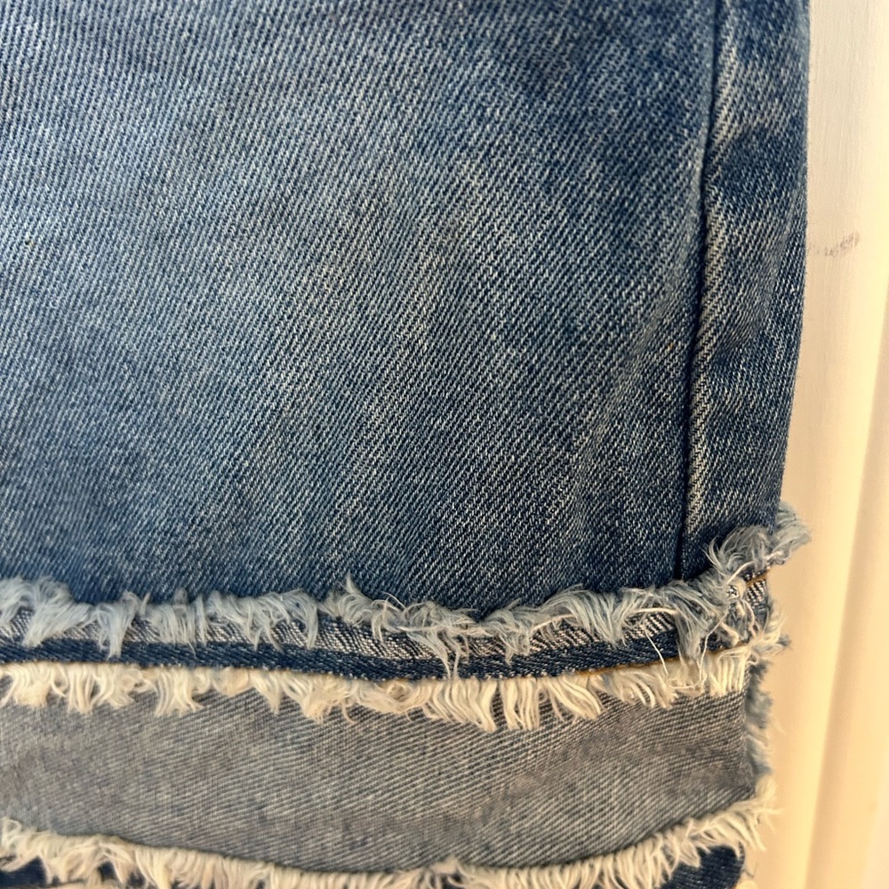 Blue Ruffled Cut Out Mini Skirt❤️ - Picture 3 of 7